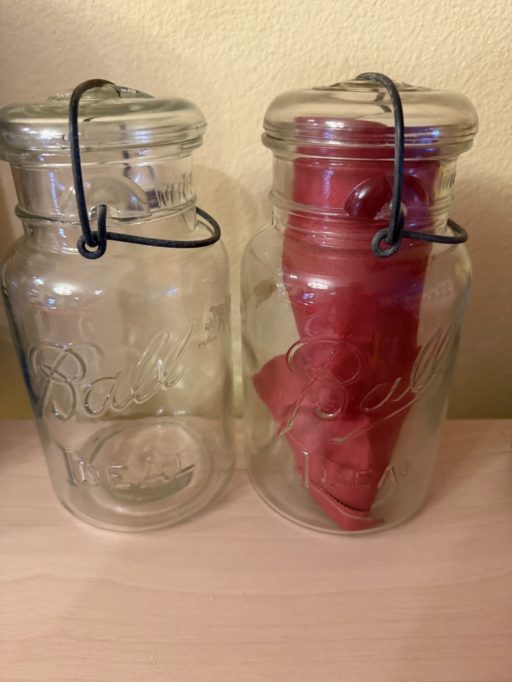 Vintage Antique Ball Ideal Mason Jar With Dome Lid And Wire Bale
